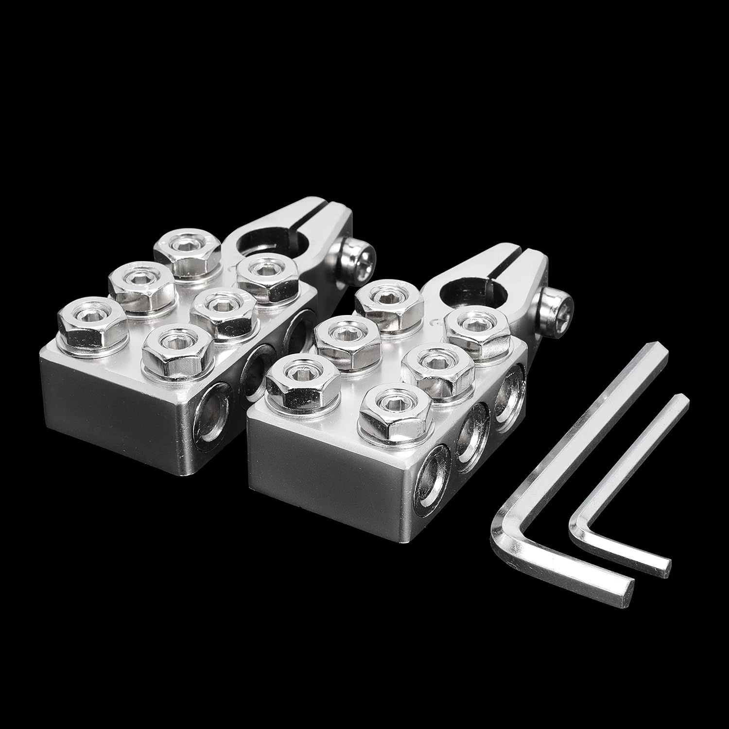 6x1/0 AWG Battery Post Terminal Connector 0 Gauge 12 Way Battery Terminal Clamps Replacement for Tapered Top Post