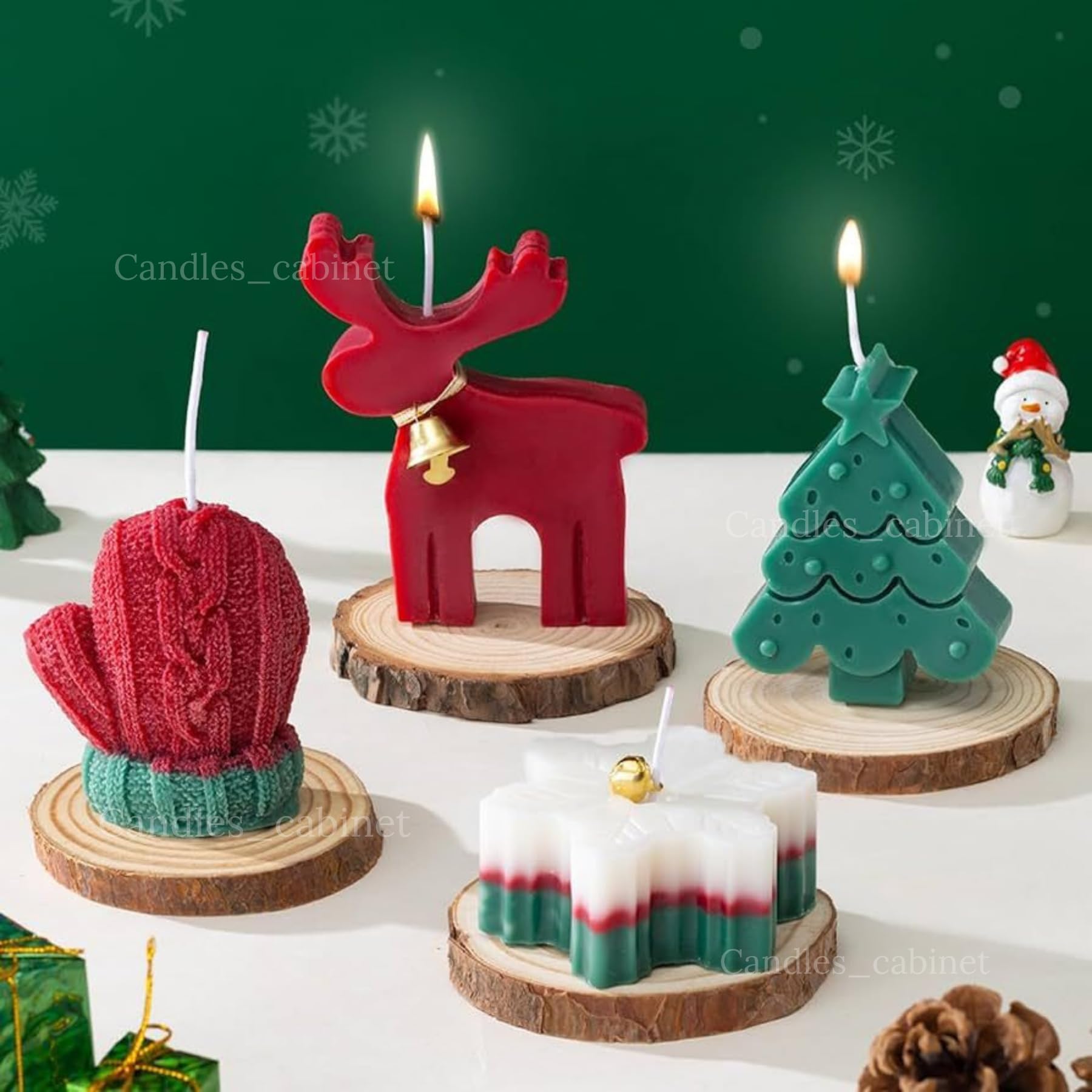 Amazon.co.jp: CANDLE_CABINETS クリスマス香り付きキャンドル 4個