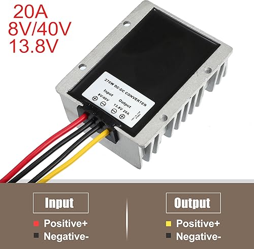 Miniatura 2 de X AUTOHAUX 8V/40V a 13.8V 20A Reductor Automático Buck Boost Step Down Up Regulador Modulador Transformador Universal para Carritos de Golf Scooters