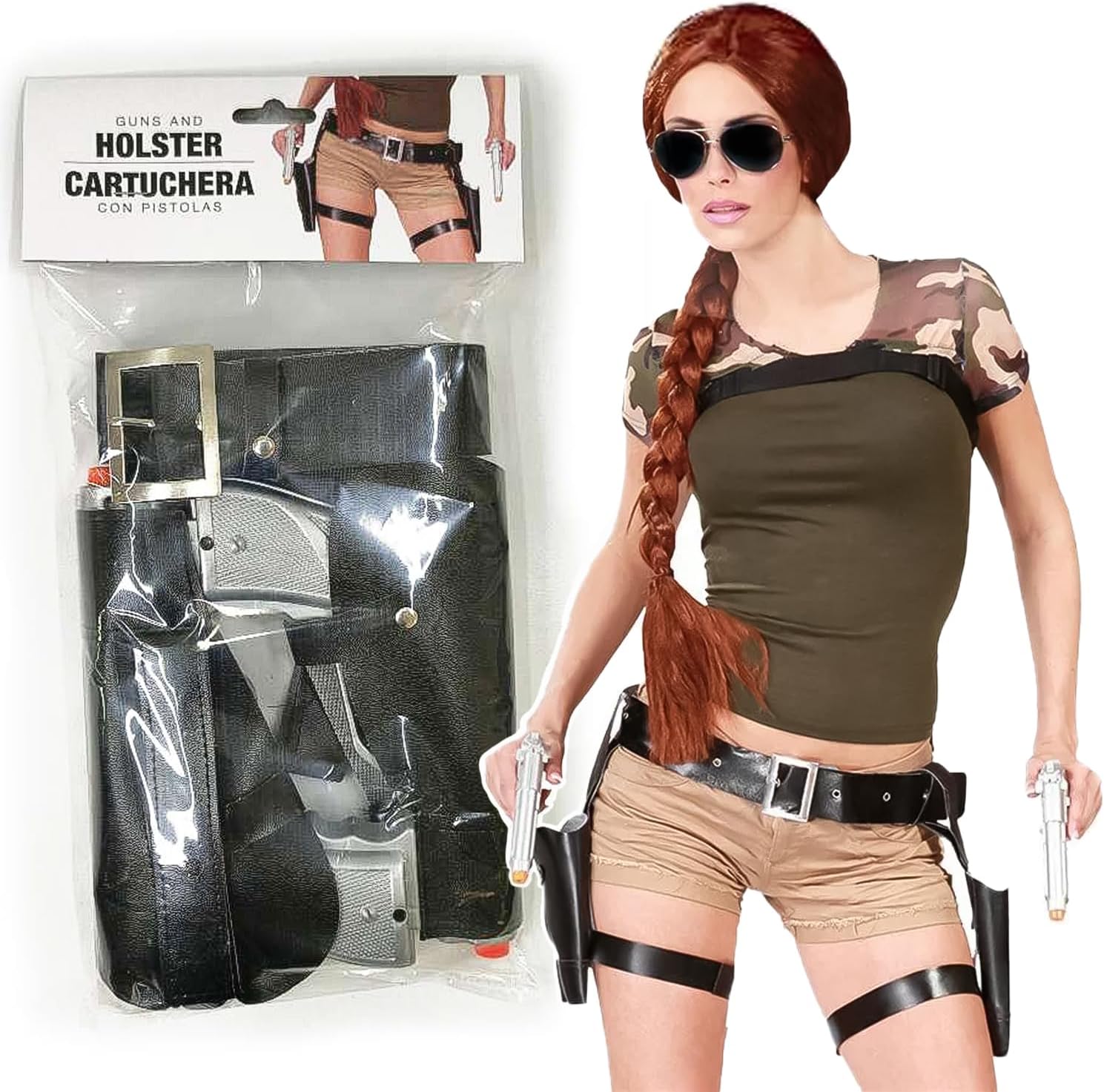Thigh Holster for Women, SEPTCITY Adjustable Leg Holsters for Toy Gun and Pistols, Cool Cowboy Toys Party Accessory Halloween Cosplay Police Costume for Women - Image 9