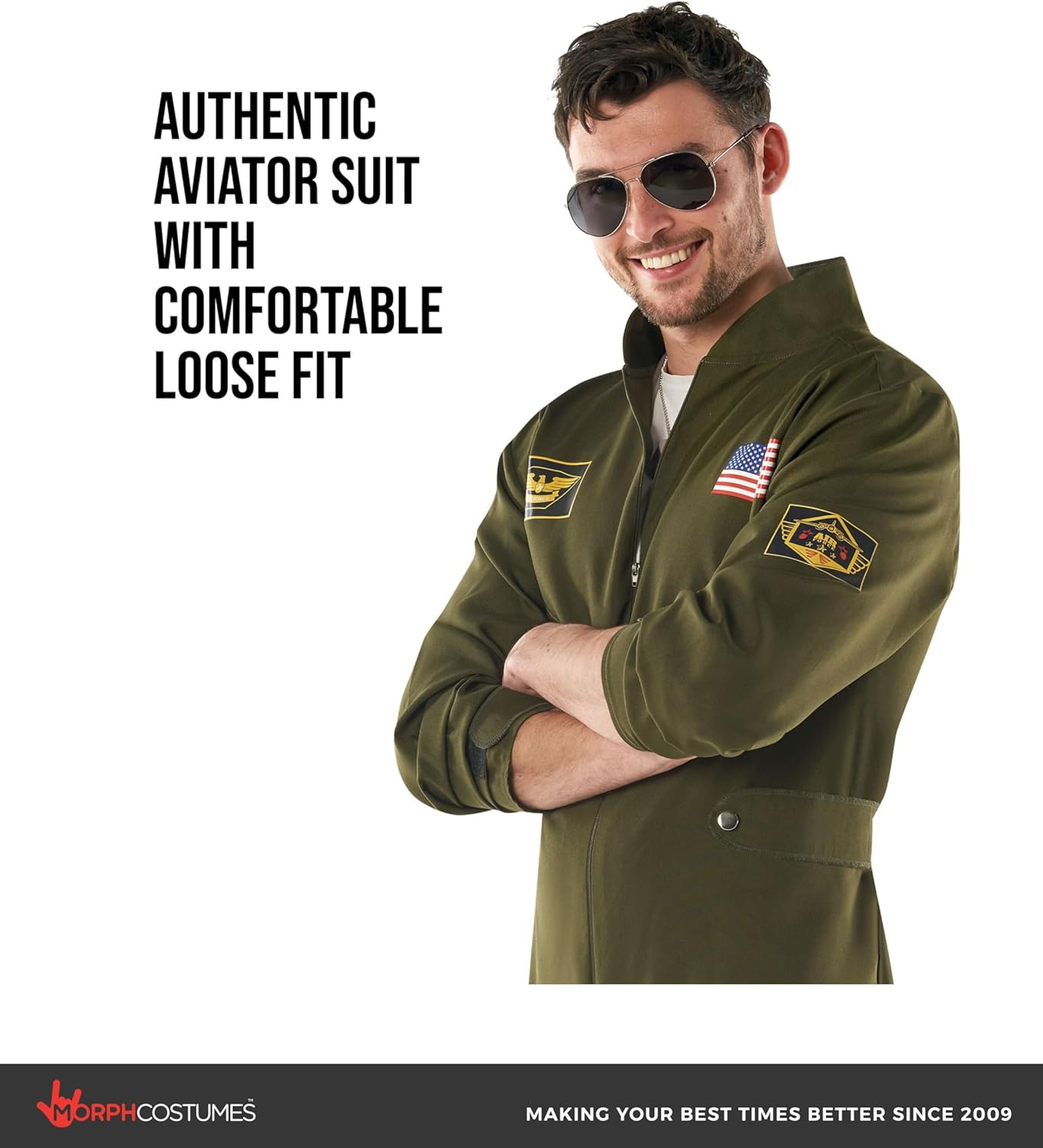 Morph Pilot Costume Men, Fighter Pilot Costume, Aviator Suit, Halloween Costumes Adult, Halloween Costumes Mens - Image 3