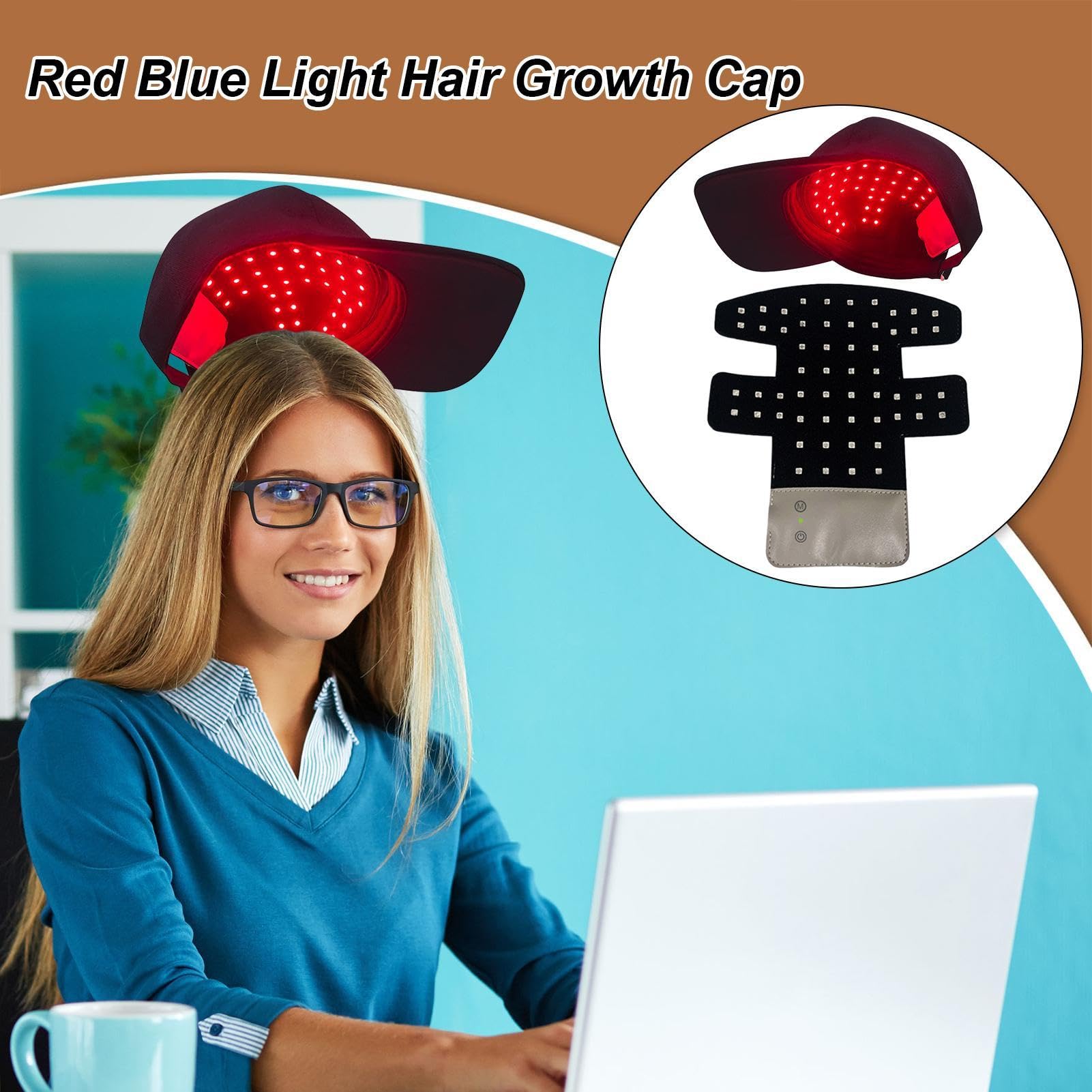 Bonnet de croissance des cheveux, LED infrarouge, dispositif de prévention de l'alopécie, outil de réduction de la chute, technologie de stimulation du cuir chevelu, rechargeable et réglable, pour