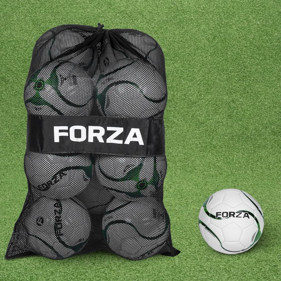 FORZA Footballs with Mesh Storage Carry Bag & Multiple Pack Sizes - Variety of Ball Types for Football Matches, Competitions & Training (Futsal, Size 3 (Pack of 12))