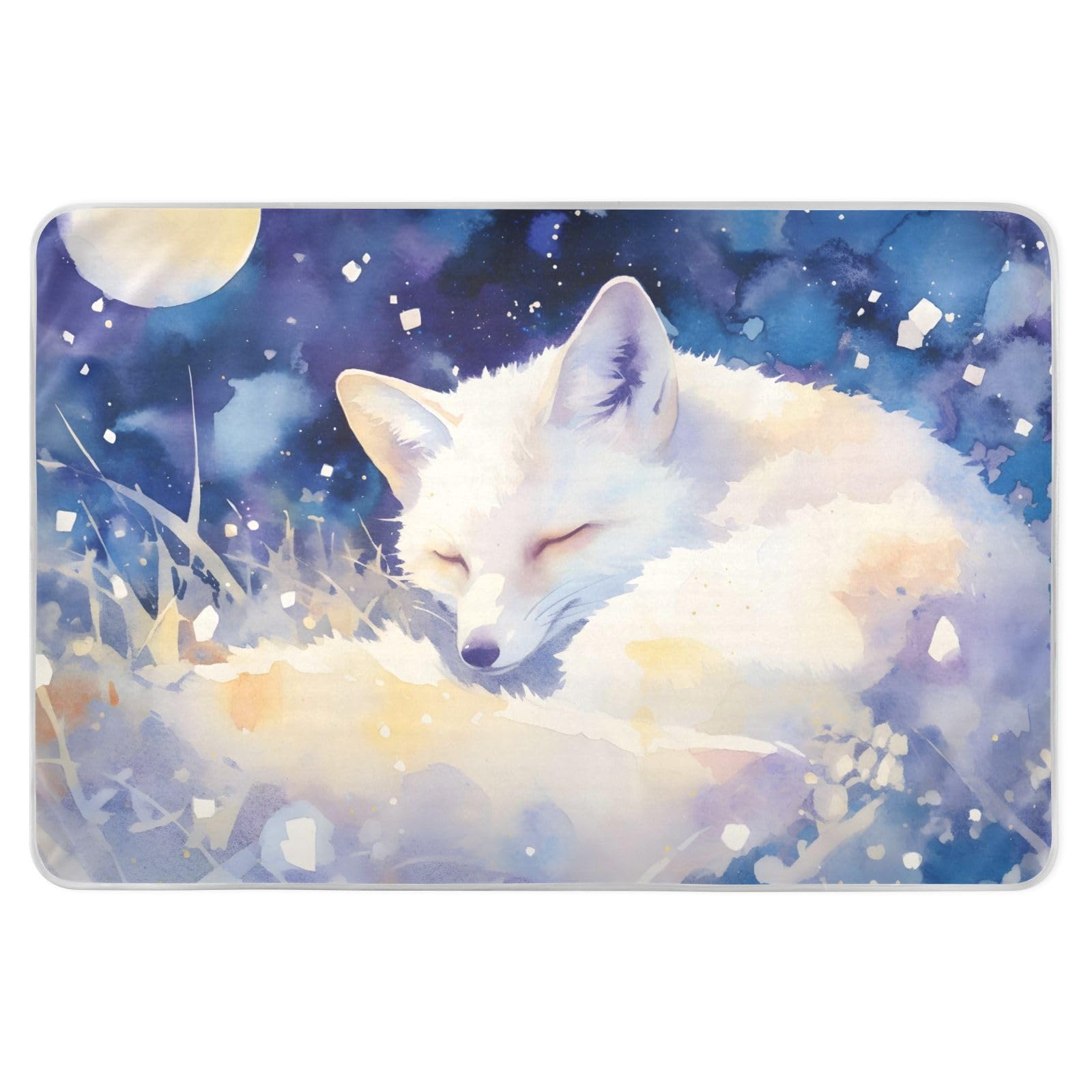 CEBUGI 34” x 52”Washable Underpads Heavy Absorbency Waterproof Incontinence Bed Pads White Fox Pee Pads for Adults Kids and Baby