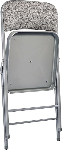Miniatura 9 de Amazing for less Paquete de 2 sillas plegables acolchadas de espuma metálica con marco de acero negro gris blanco paquete de 2 unidades gris tela