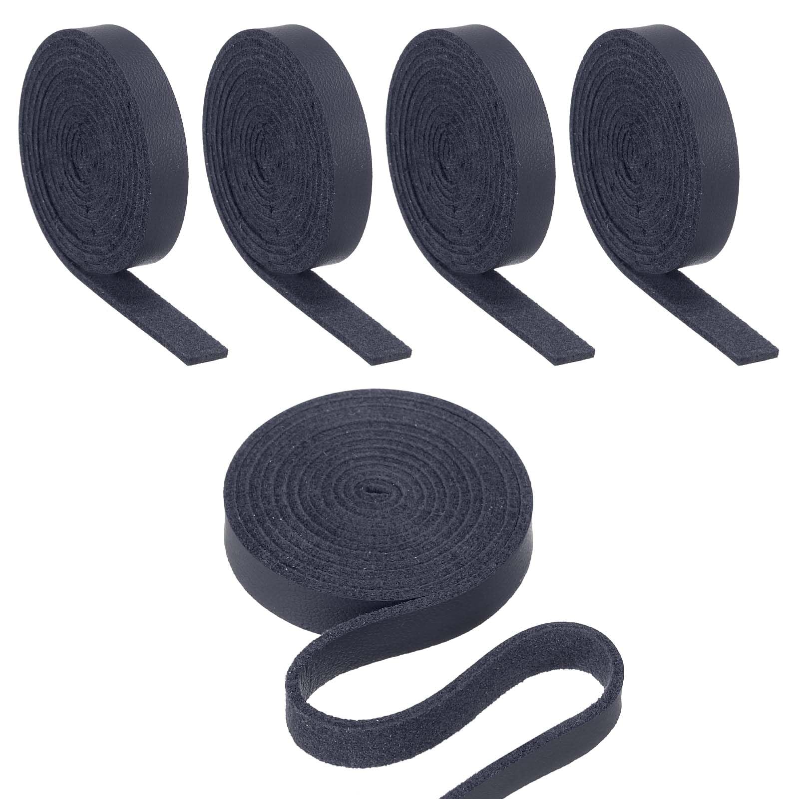 Longeur bande en cuir PU bleu foncé 5 Pcs pour réparer vos sacs