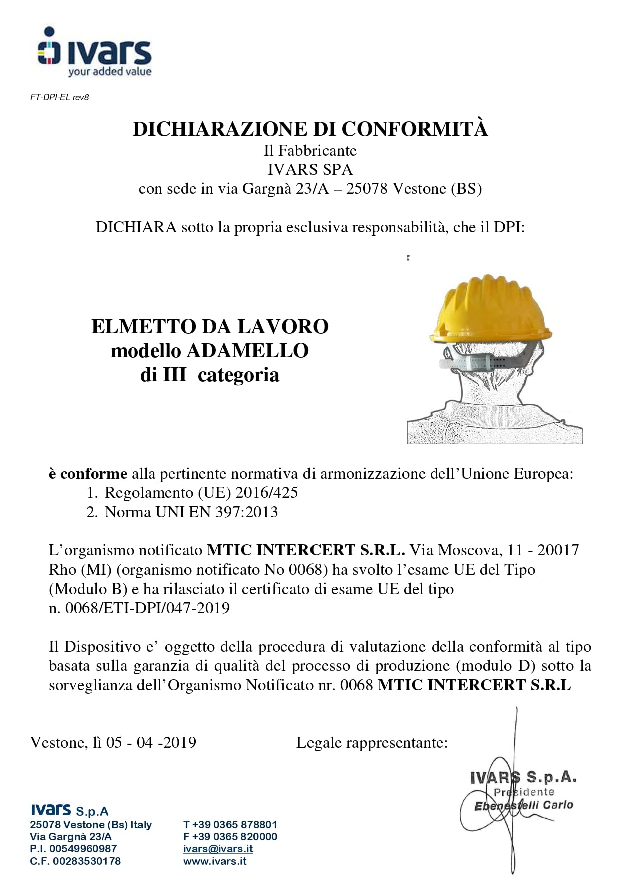 Elmetto di protezione omologato casco da lavoro per cantiere secondo le direttive europee CEE-PREN 397