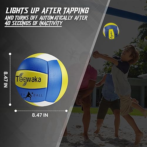 Miniatura 2 de Balón de voleibol de playa iluminado, tamaño oficial que brilla en la oscuridad, brillante con luces LED preinstaladas, pilas incluidas