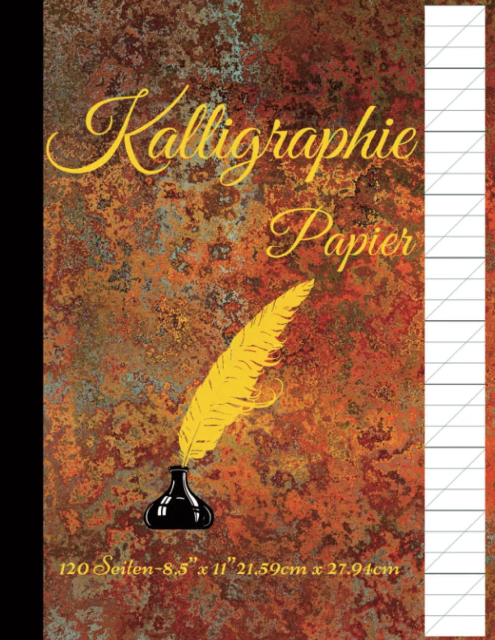 Kalligraphie Übungsheft – 120 Seiten Papier Für Handlettering & Schönschrift | Für Anfänger & Profis