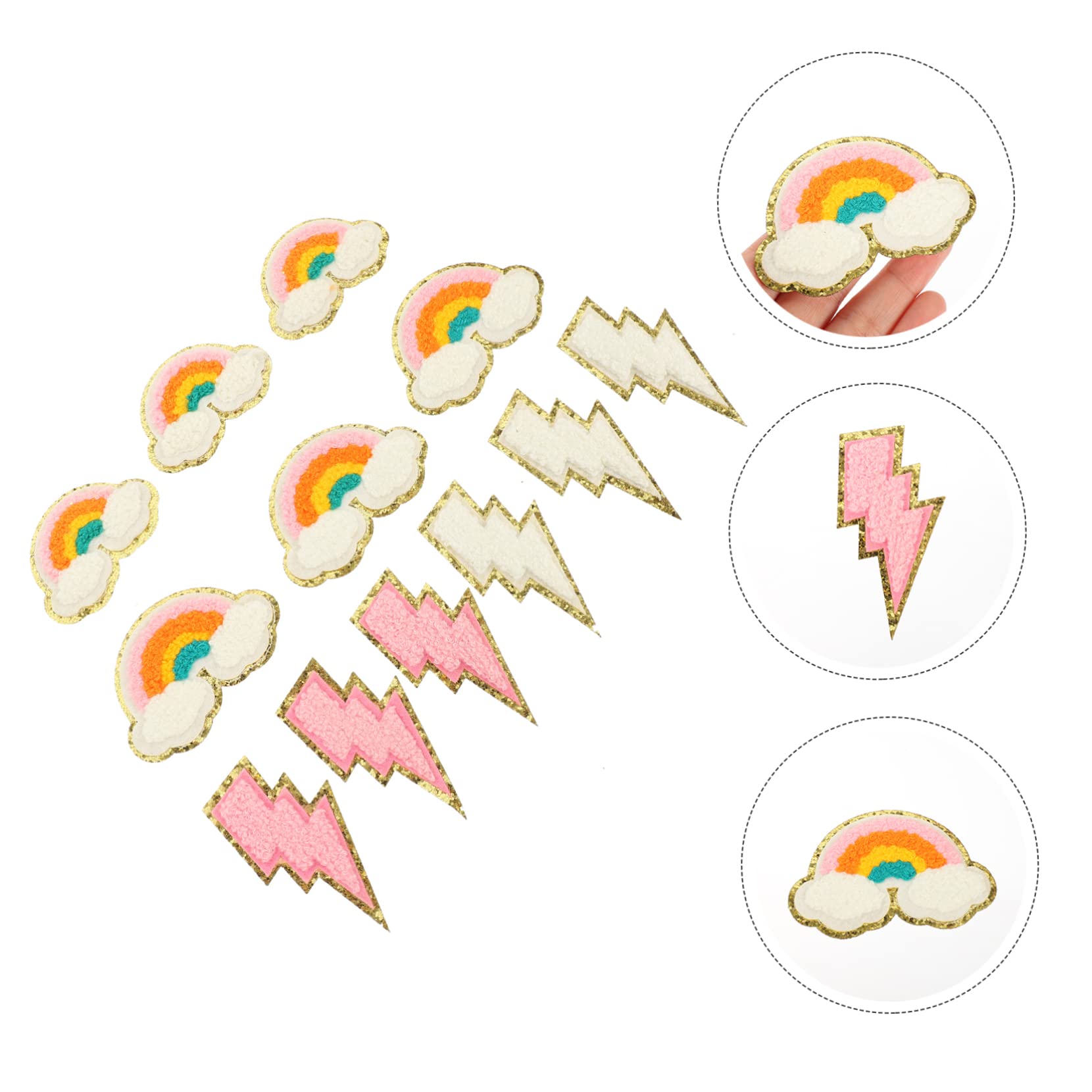 Amosfun 60stücke Kreative Regenbogen-designs Stickerei Patches Für Kleidung Doppellagige Applikationen Mit Heißem Kleber Zum Abdecken Von Flecken Und Löchern