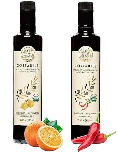 Aceite de Oliva de Chile Caliente Extra Virgen y Naranja Infundido Aceite de Oliva Virgen Extra - COSTABILE