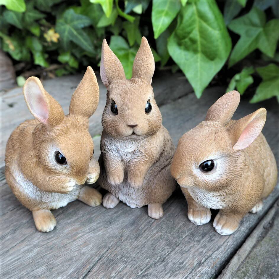 Amazon.co.jp: うさぎの置物 ミニフレンドラビット親子4匹セット