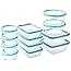 Snapware Total Solution Glass Food Storage Set (24-Piece, BPA Free Plastic Lids, Meal Prep, Leak-Proof)