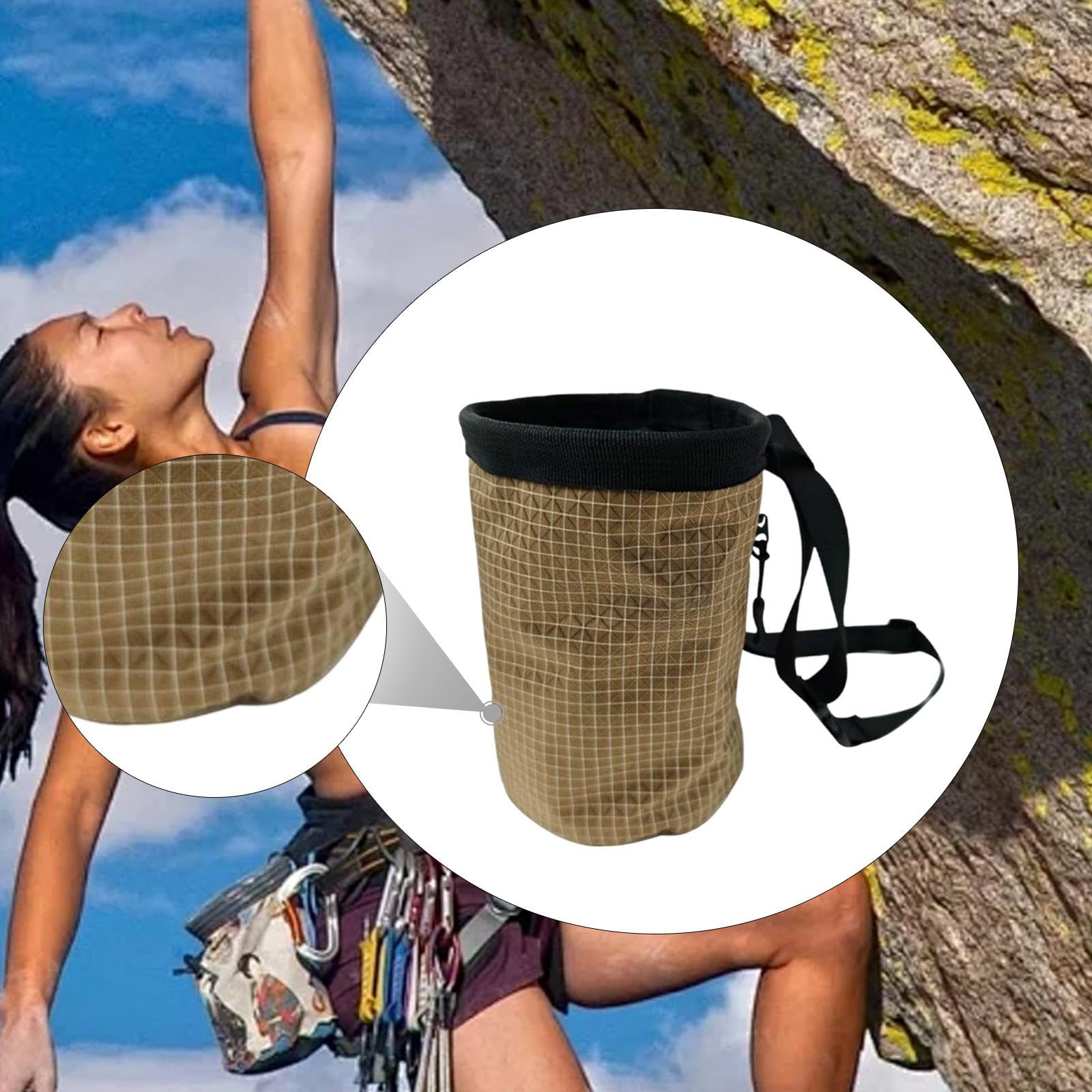 perfk Borsa Porta Magnesite per Arrampicata, Borsa Porta Magnesite Regolabile, Leggero per Ginnastica, Sollevamento Pesi, Fitness