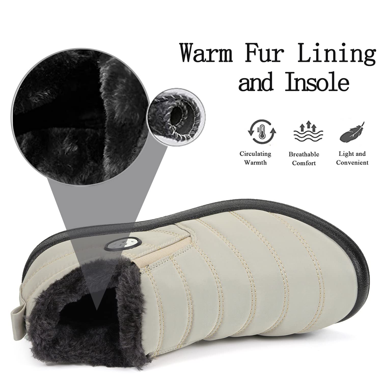 Gaatpot Stivali Donna Stivaletti Invernali Stivali da Neve Caldo Peluche Scarpe Impermeabili 36-43