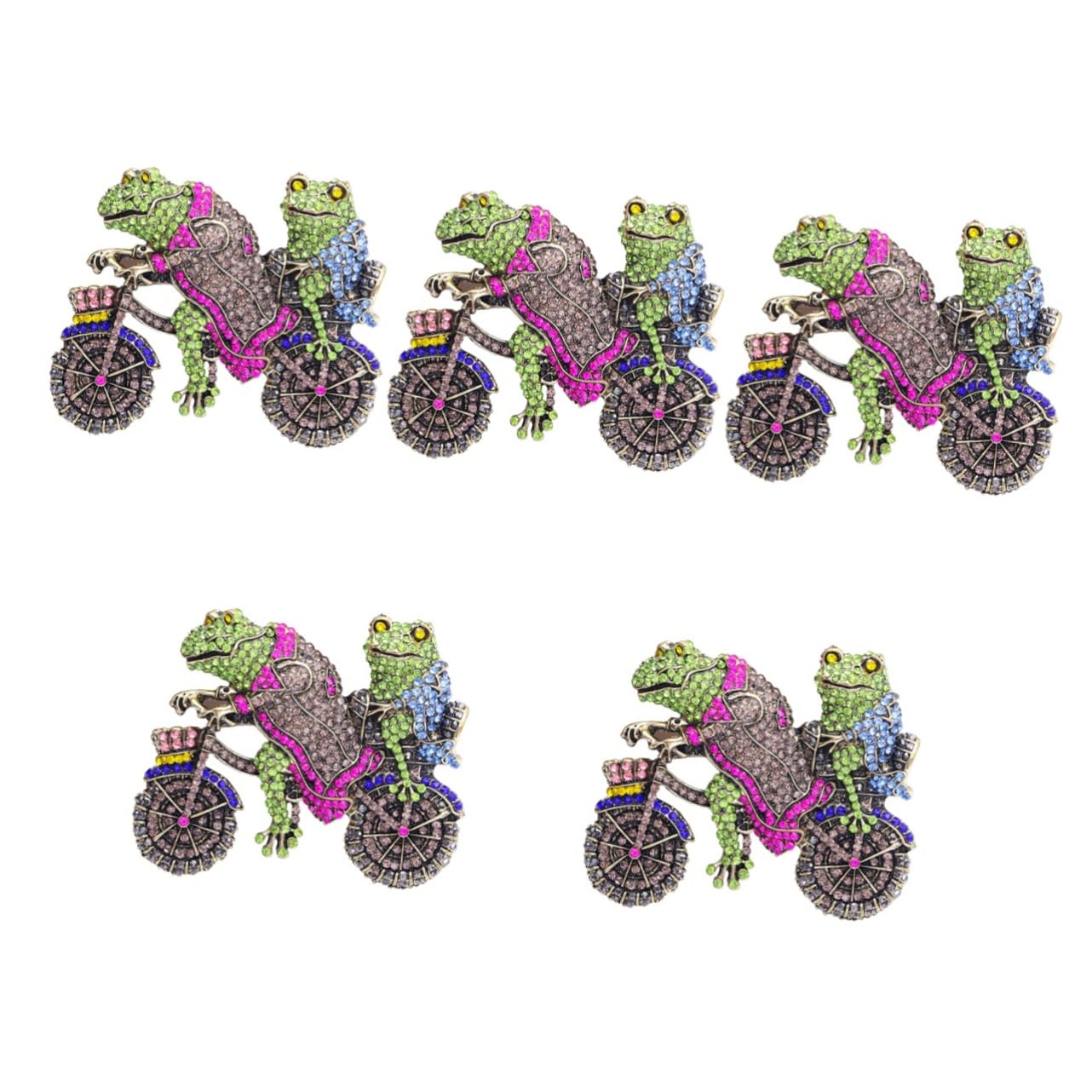 5stücke Funny Cartoon Frog Brooch Pin Mit Rhinestone Dekorative Tierbrosche Für Kleidung Als Zu Geburtstagen Oder Valentinstag