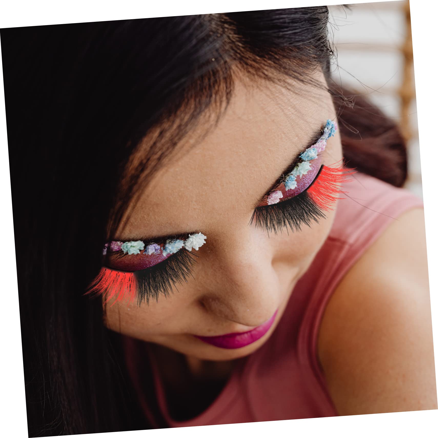 Housoutil 25pares Pestañas Postizas De Color Para Mujeres De Extensiones De Pestañas Reutilizables Para Maquillaje De Fiesta y