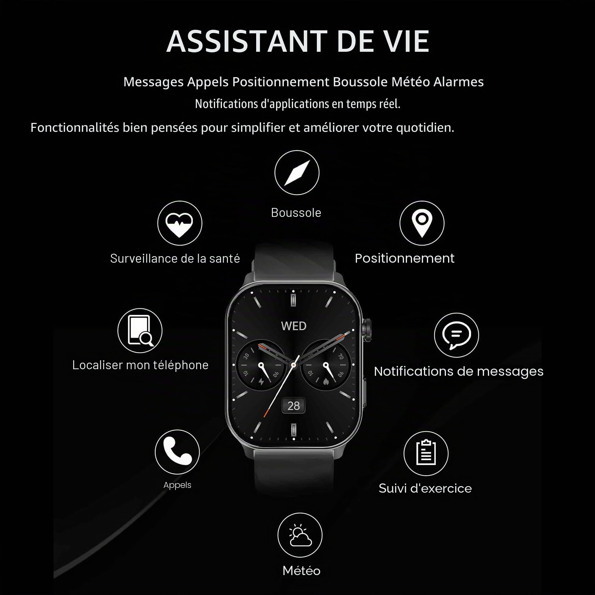 2,01" AMOLED Montre Connectée Femme avec Appel Bluetooth 5,2/Numérotation, Smartwatch Compatible Samsung Huawei Android iOS Podometre GPS Partagé Montre 123 Sports Cardiofrequencemetre (Argenté)