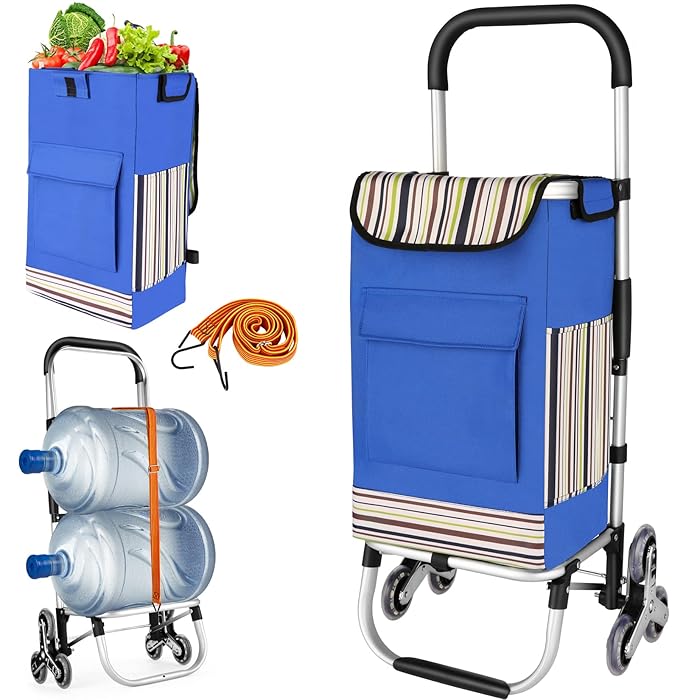 Buy Foldable Shopping Cart Grocery, Stair Climber Cart on Wheels, Heavy