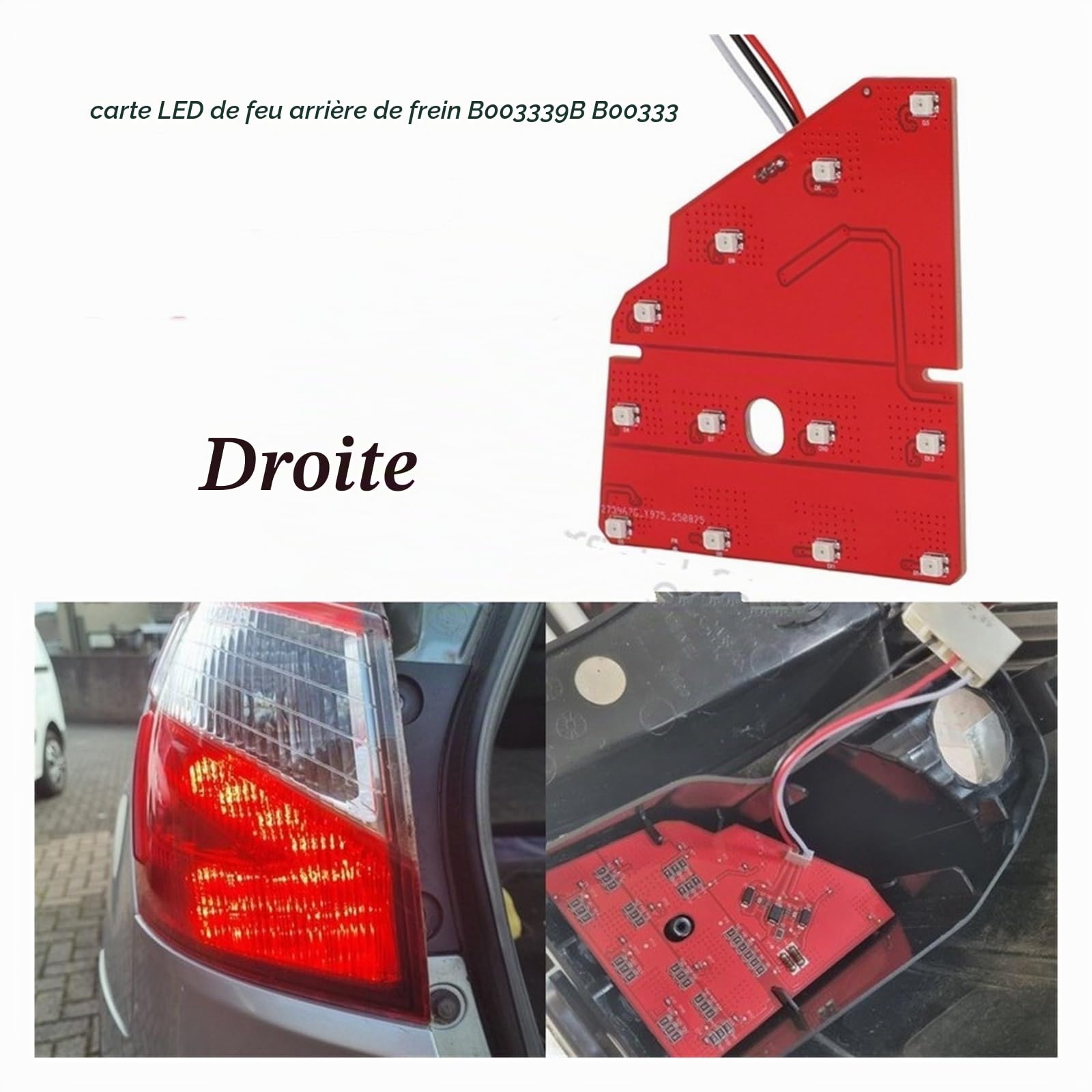 Feux Arrière Auto pour Nissan pour Qashqai J10 + 2 2006-2014 Circuit Imprimé D'éclairage LED De Frein De Feu Arrière B003339B B003338B Feu Arrière(Droite)