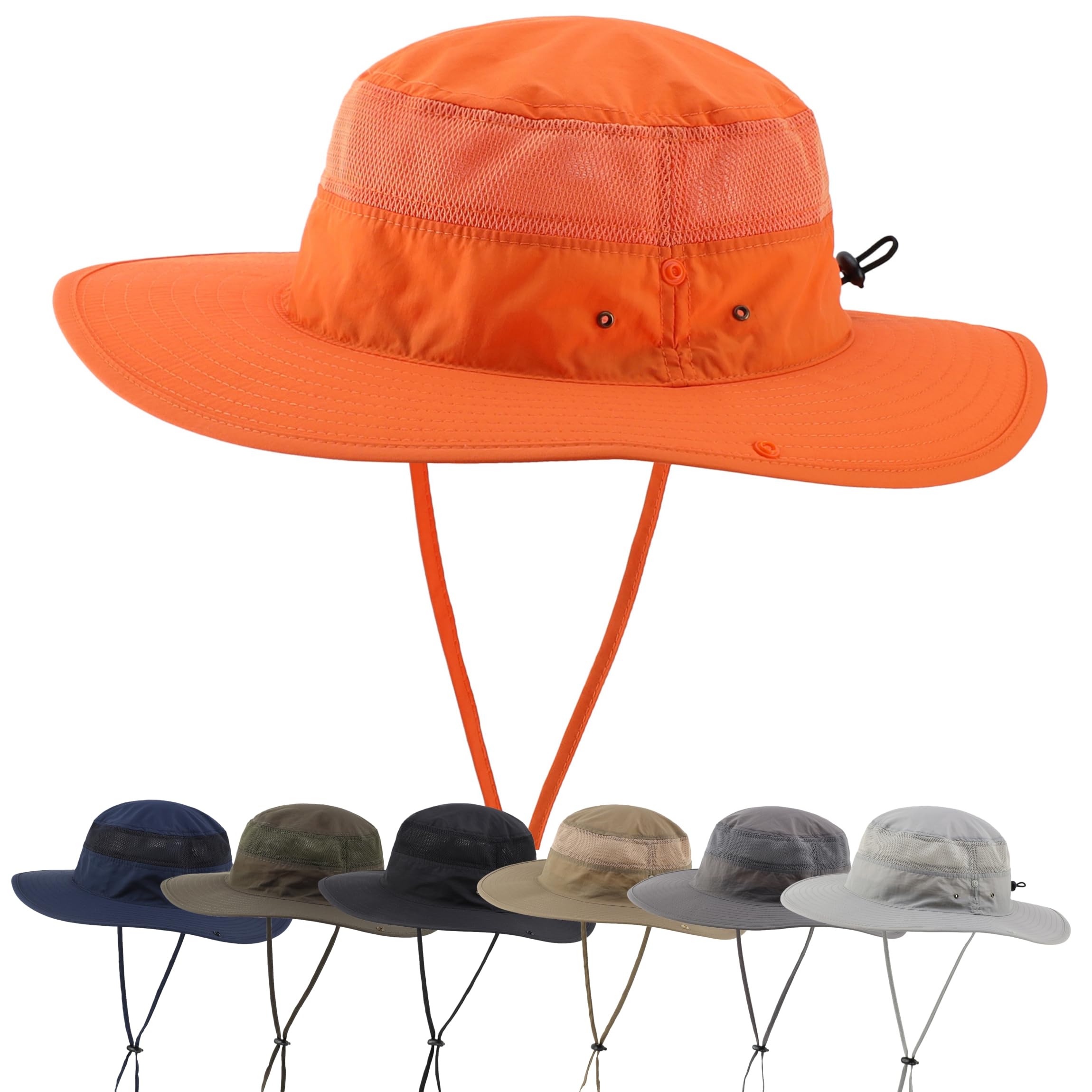 Sponsored Ad - Wide Brim Sun Hat for Men Breathable Cowboy Boonie Hat UPF 50+ Sun Protection Bucket Hat for Fishing Hiking