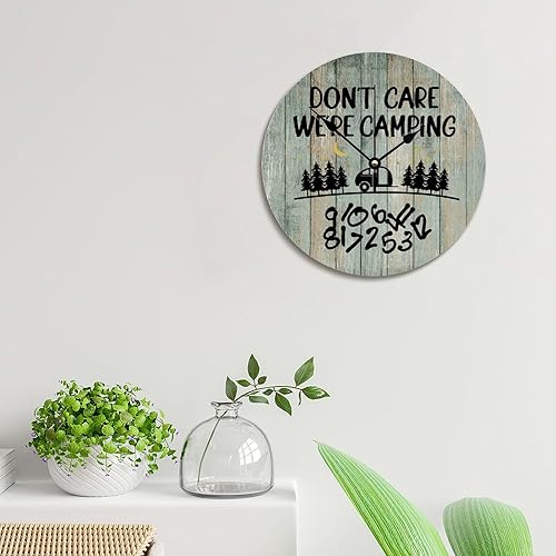 Miniatura 3 de Dont Care were - Reloj de pared de madera sin escala, reloj de pared de madera de 10 pulgadas, silencioso, sin tictac, funciona con pilas, para sala