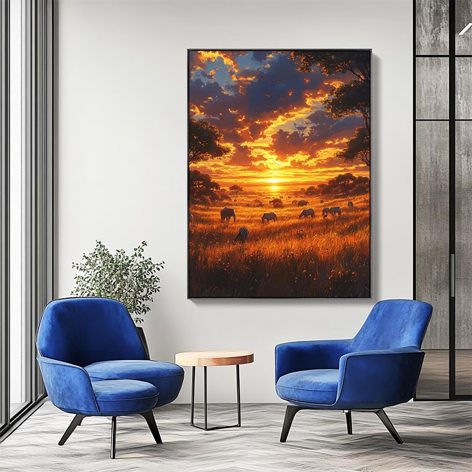 Afryka do malowania po numerach, dla dorosłych, malowanie zwierząt po numerach, dla dorosłych z akrylem i pędzlami, płótno do malowania, 71 x 61 cm, materiały artystyczne do dekoracji pokoju i