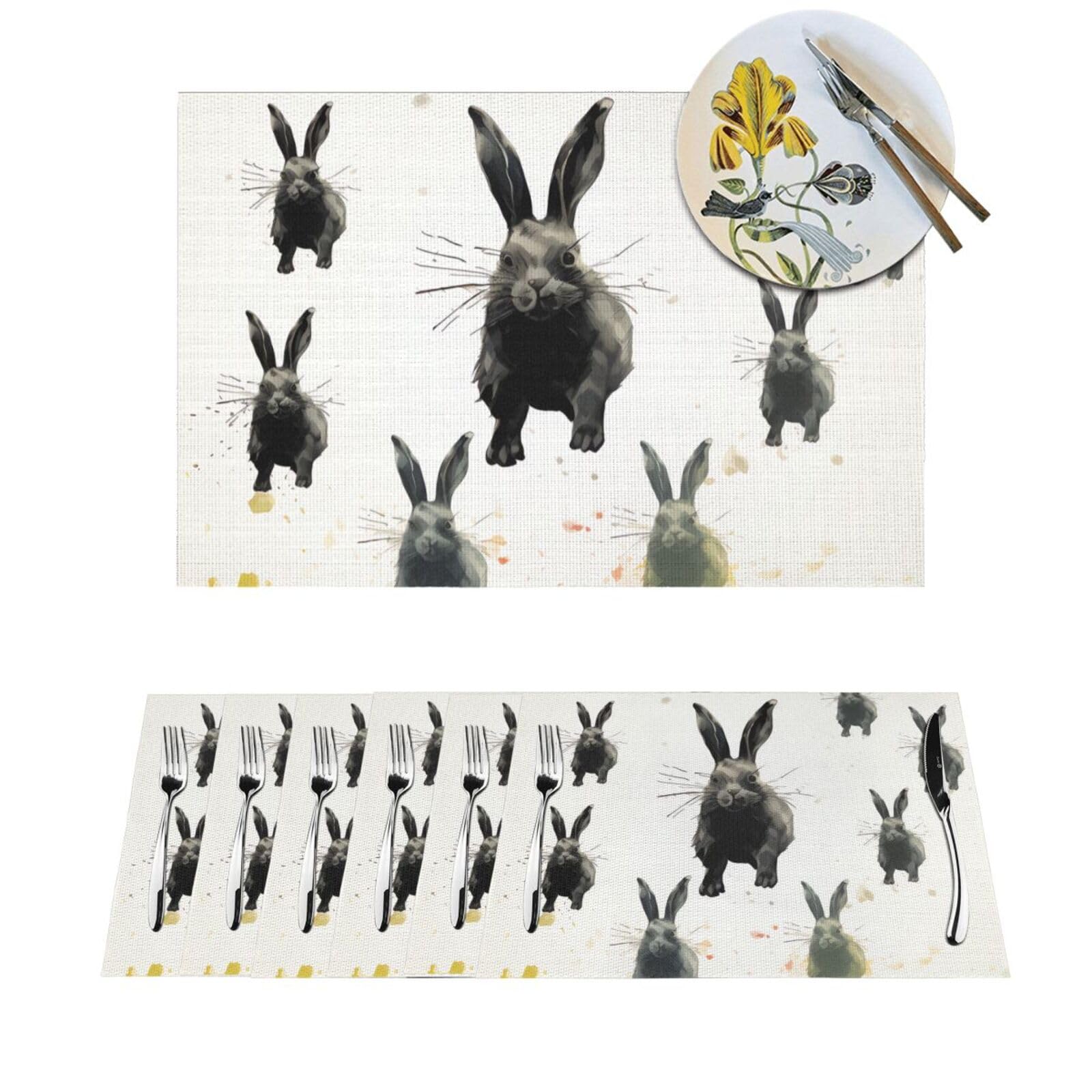 Set de table antidérapant et résistant à la chaleur lot de 6 tapis en PVC tissé