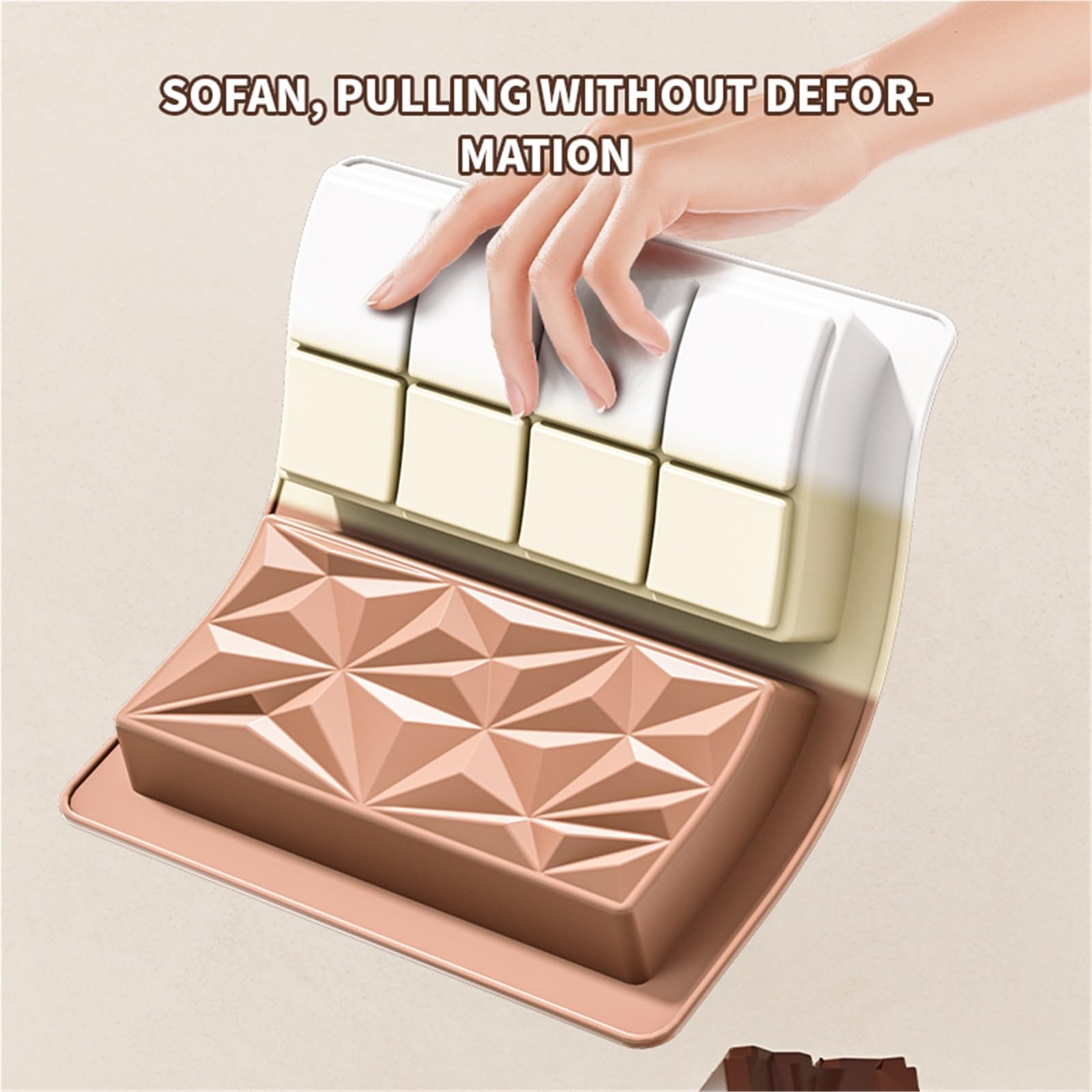 Juego de 4 moldes for barras chocolate, fáciles desmoldar y antiadherentes, ideales for hacer con proteínas Para Repostería Y Postres(Style04)