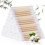 Bamboo Cotton Swabs 1000 Count, Organic Cotton Swabs with Wooden Sticks, Double Tipped Cotton Buds for Ears, Makeup, Daily Cleaning