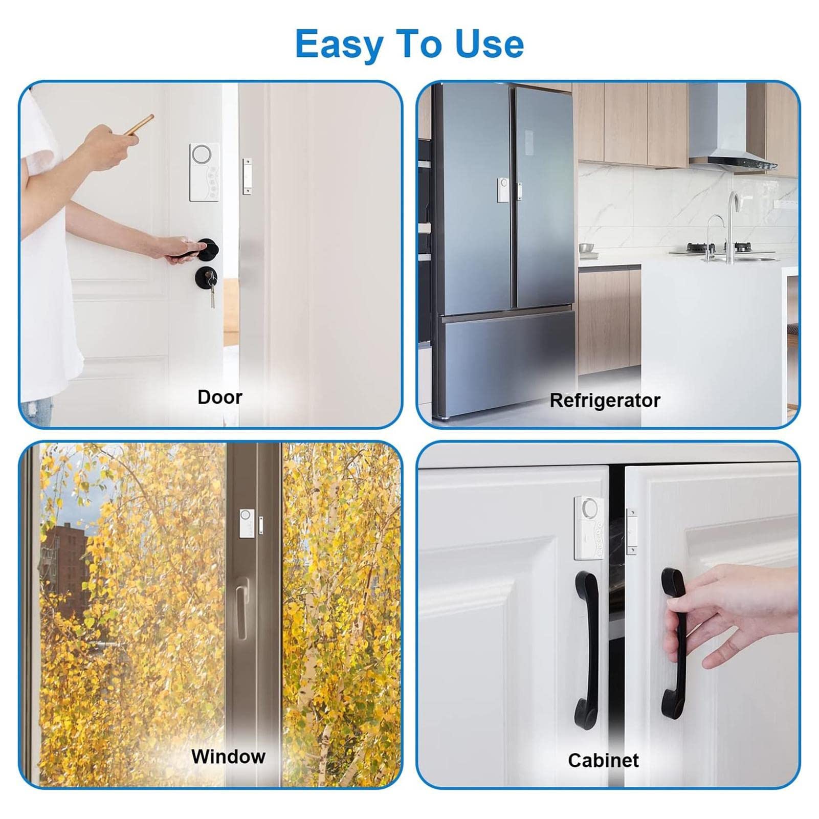 10 Alarma de Puerta de refrigerador - Alarma de Puerta del | congelador Cuando se Deja Abierta | Sensor de Seguridad magnético Ventanas Abiertas Alarmas Alarma de Puerta de Piscina