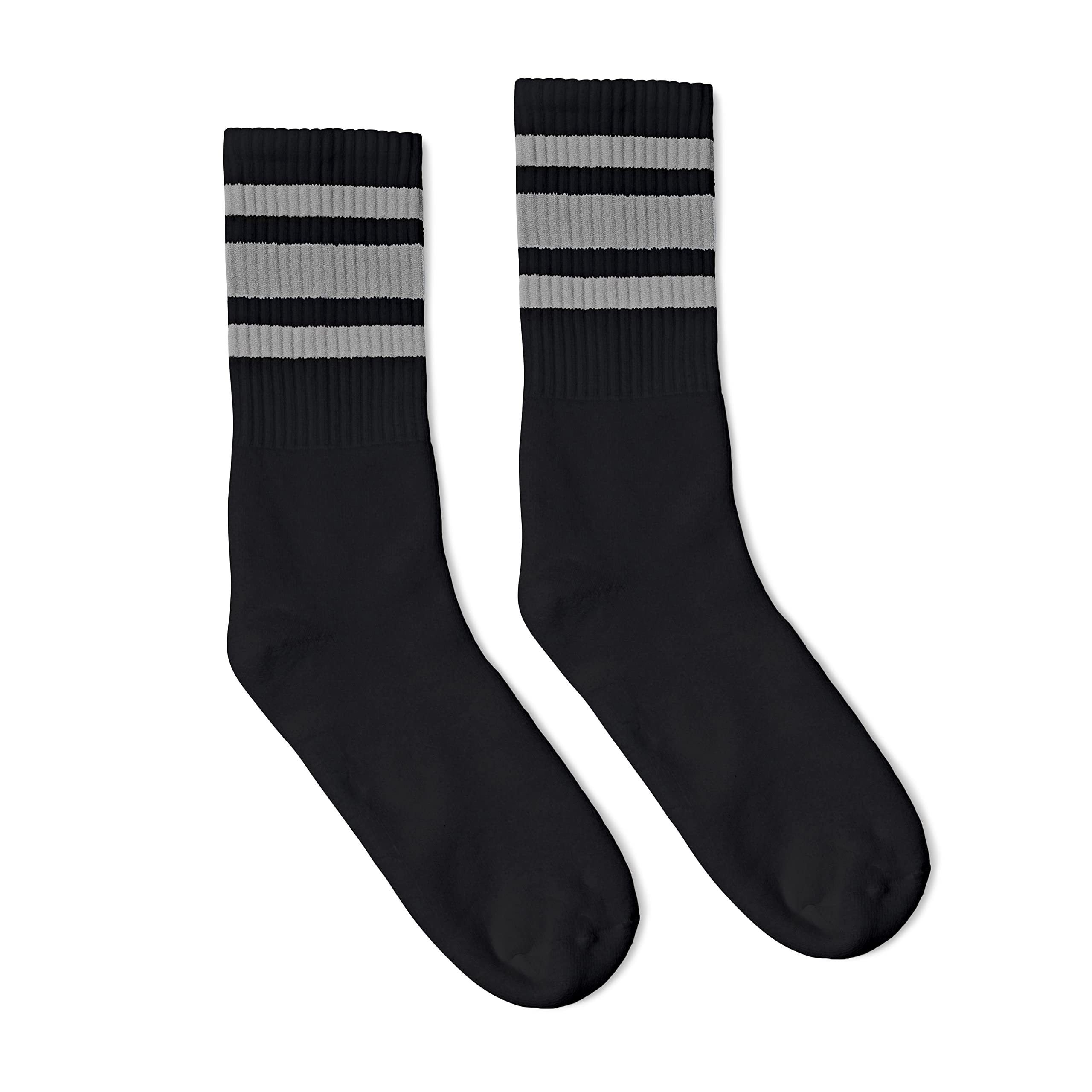 SOCCOGrey Striped Socks | Black