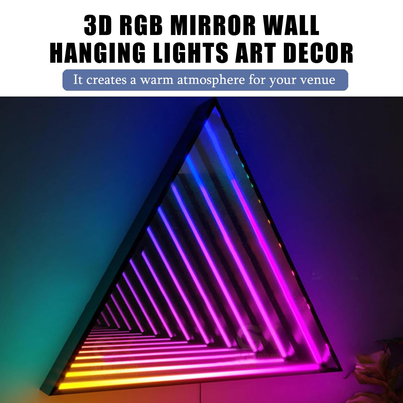 Lustro LED Infinity z pilotem zdalnego sterowania, lampka nocna z iluzją 3D, do sypialni i pokoju gier, dekoracja
