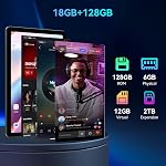 Tablet 2026 Android 16 Tablets, 10.1 Inch Tablet with HD Display, 18GB RAM 128GB ROM /2TB TF, Gemini AI 2.0, Daul Speaker and Cameras, 6000mAh, Widevine L1, 2 in 1 Tablets with Keyboard Mouse Stylus