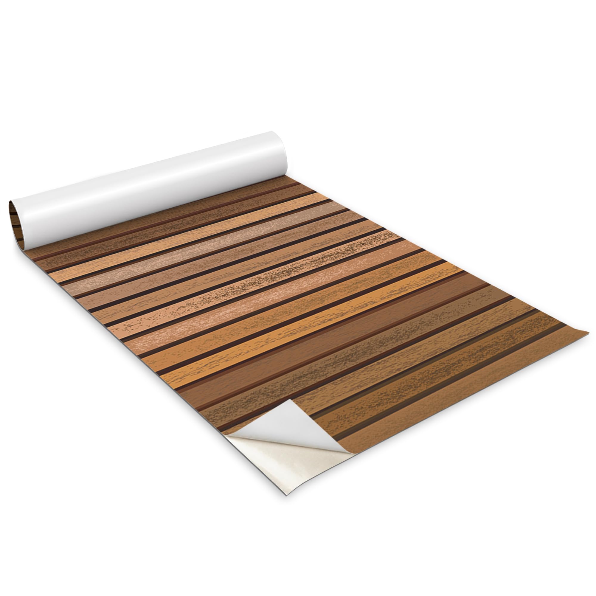 Papier Peint Autocollant Lattes Bois Wallfluent pour Cuisine Salon et Chambre Décoration