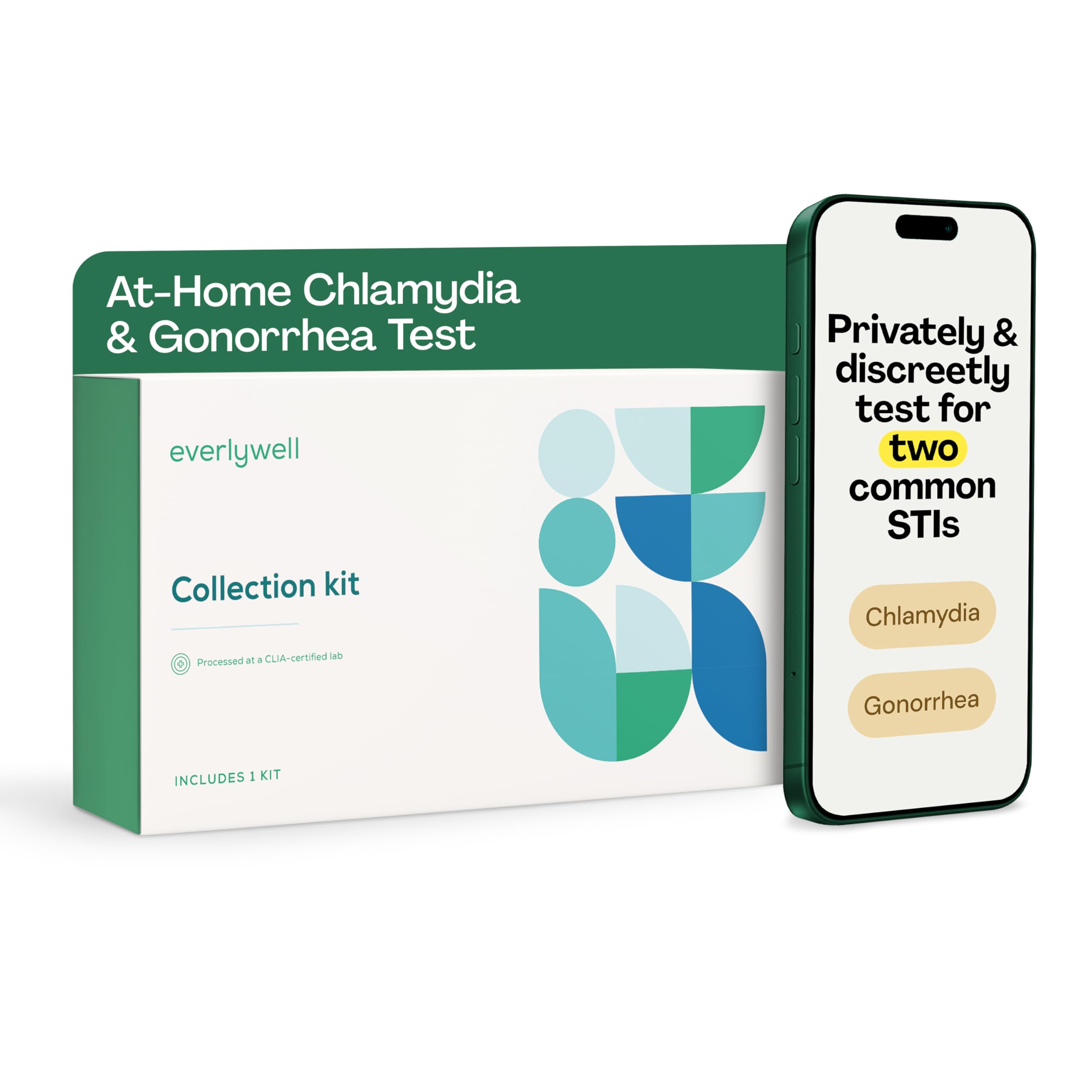 Everlywell Chlamydia and Gonorrhea at-Home Lab Test for Women and Men, Get Accurate STI Test Results from CLIA-Certified Labs Within Days, Ages 18 Plus