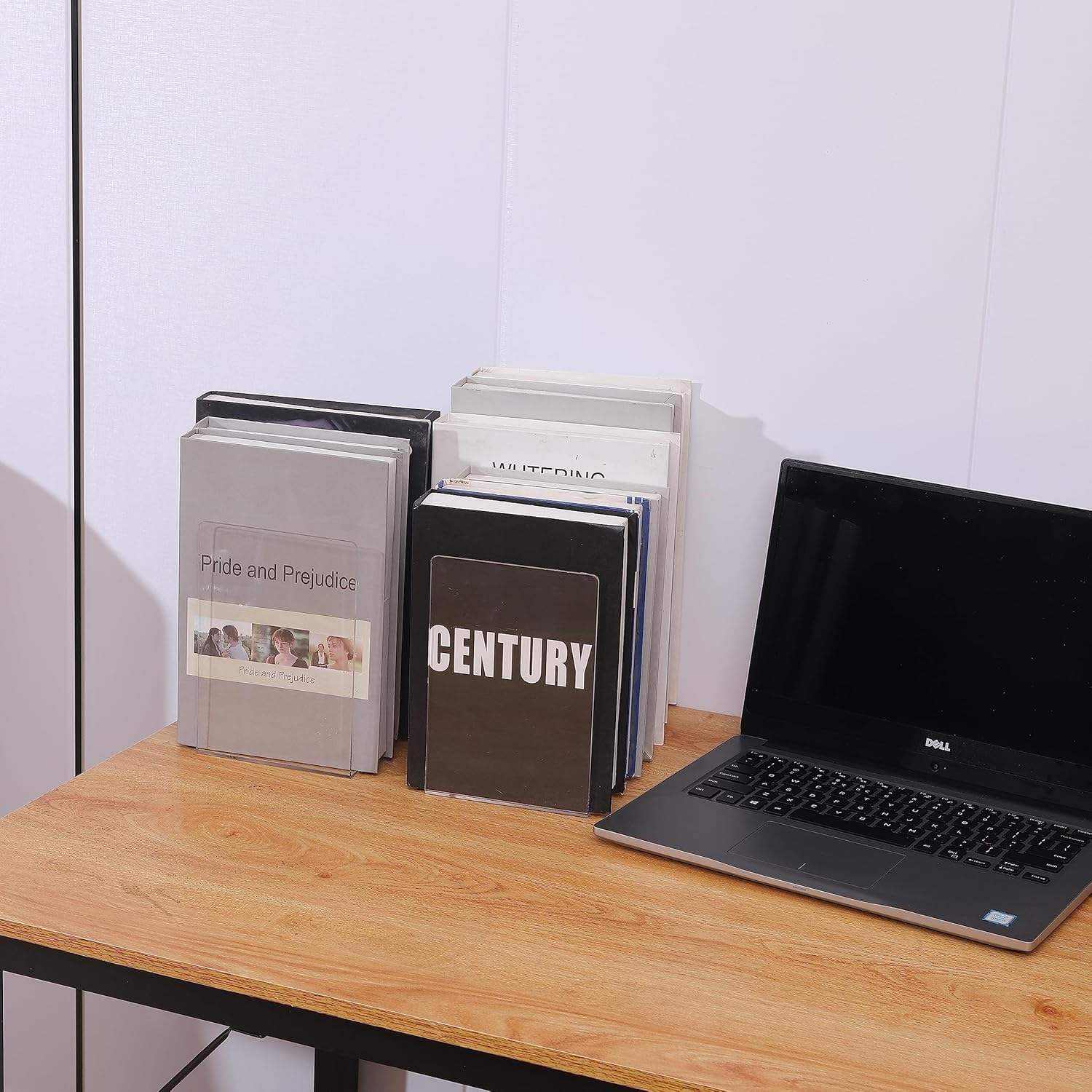 NIYANETAIL DIY Acrylic Book Ends | Transparent Plastic Bookends for Shelves | 8PCS (4 Pairs) Large Size | Non-Slip Decorative Book Holders for Home, Office, Library, & School 3
