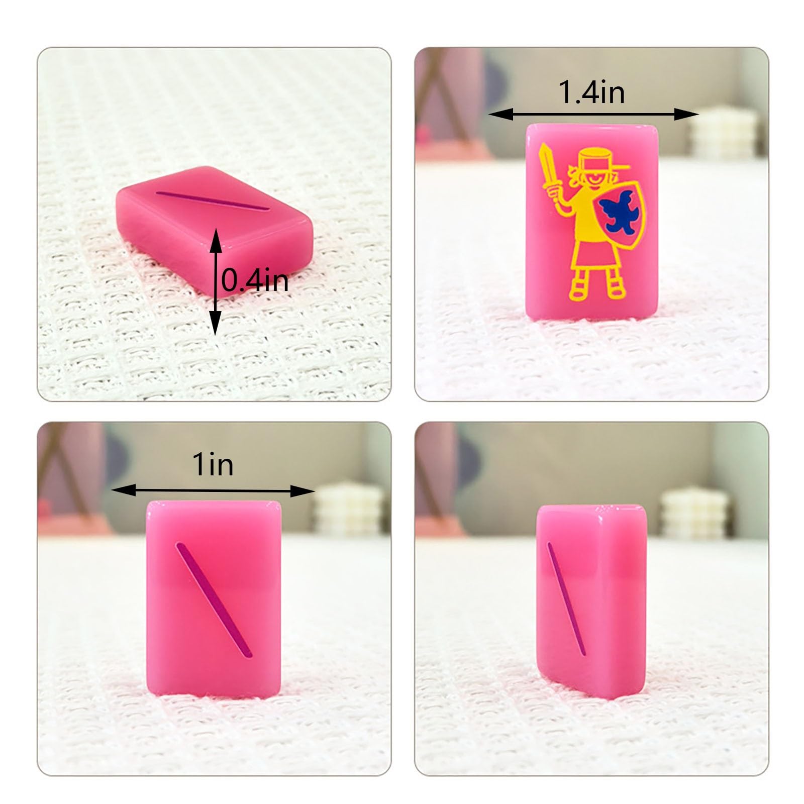 Set Mahjong americano acrilico rosa, set di tessere Mahjong americano | 160 tessere con jolly e lettere N/E/W/S for serate di giochi e decorazioni for la casa(White-gray)
