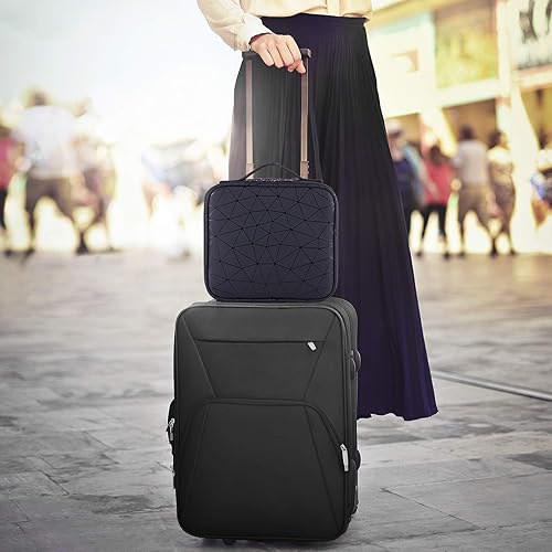 Miniatura 7 de Estuche organizador de maquillaje de viaje, organizador de cosméticos, almacenamiento de herramientas de maquillaje con compartimentos ajustables