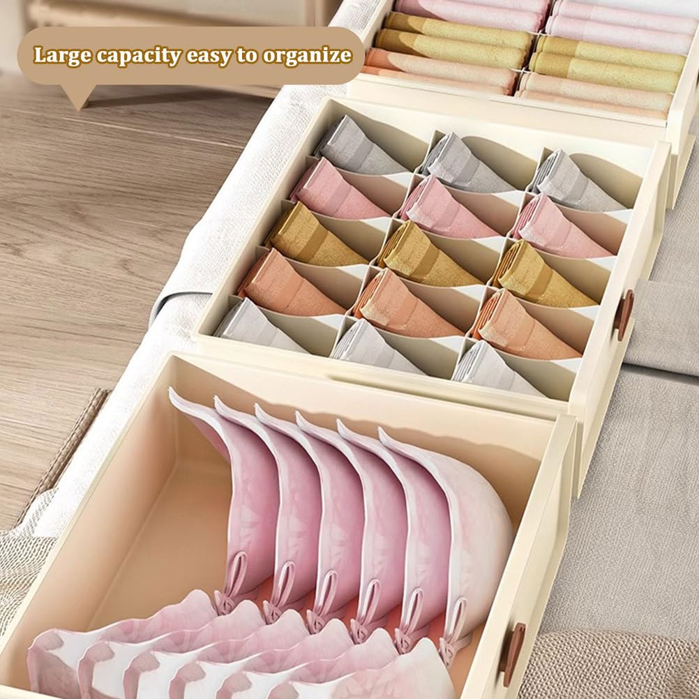 Organiseur de tiroir pour sous-vêtements – Bacs de rangement pour chaussettes, soutien-gorge, cravates et ceintures – Boîte de rangement pour vêtements pour une organisation propre et bien rangée