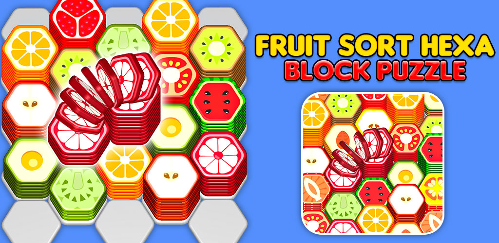 Hexa Sort Fruit Stack Puzzle: Hexa Fruit Block Match Merge Master