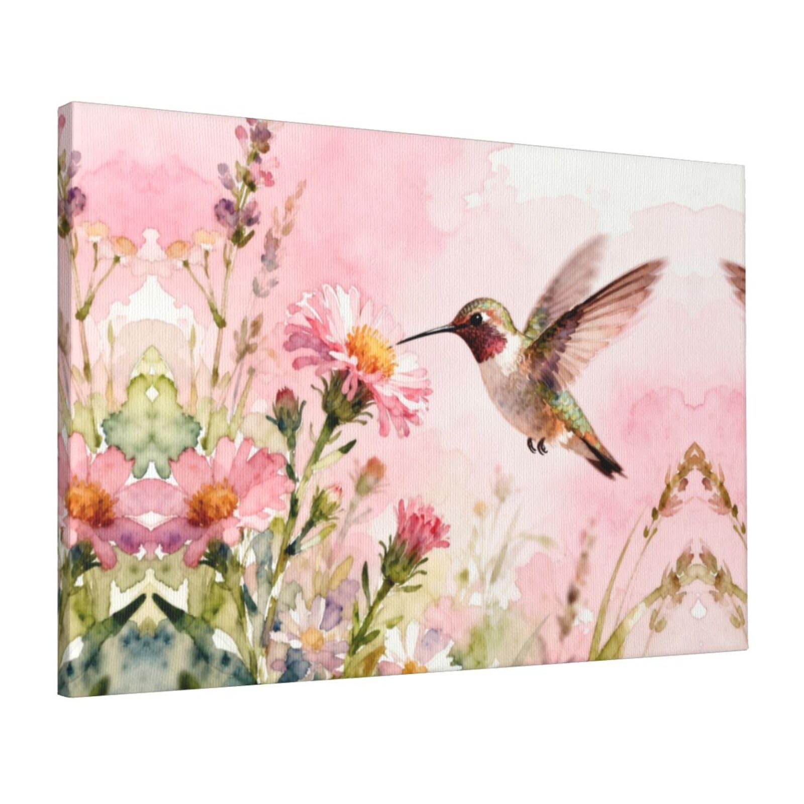 CNTDBU Miniature birds Canvas Wall Art 16x24 Inch-Large Modern Painting Print for Living Room, Framed Ready to Hang Artwork for Bedroom