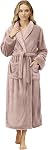 NY Threads Robe premium pour femme, Robe de bain longue en peluche pour femme et peignoir pour femme souple