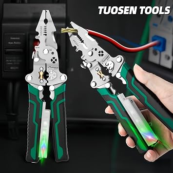 18 in 1 Electrical Pliers & Wire Stripper Tool with Insulated Grips,Electricians Tools for Cutting,Crimping & Automatic Cable Stripping,Folding Multi Tool Pliers for DIY Professional Use,Pliers Tools