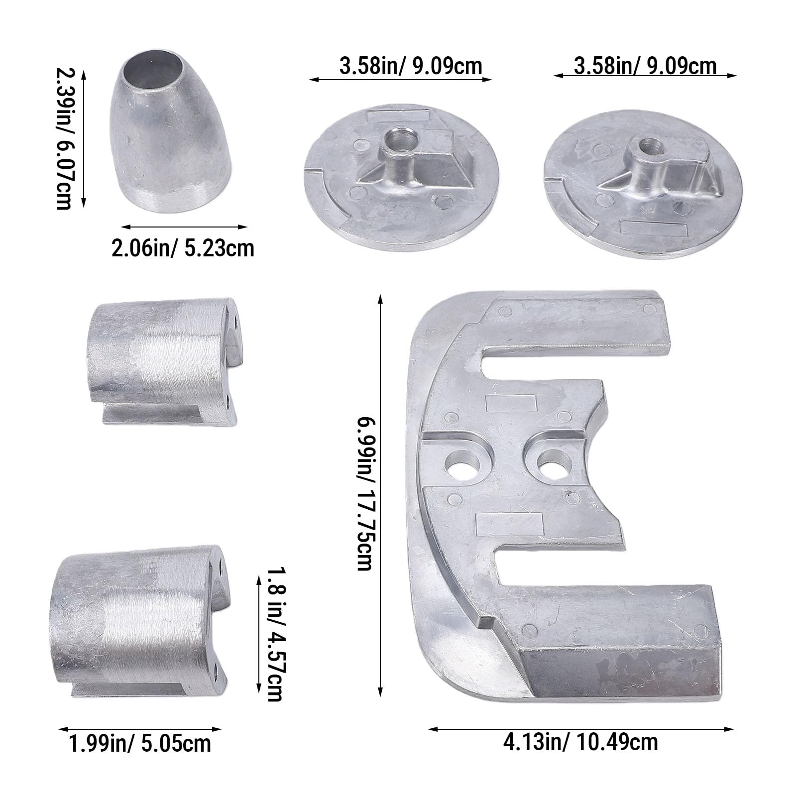 Kit Anodo in Alluminio Protezione Marina Durevole per unità Mercruiser Bravo 3 III 2004 e Versioni Successive Set Completo in Lega di Alta qualità