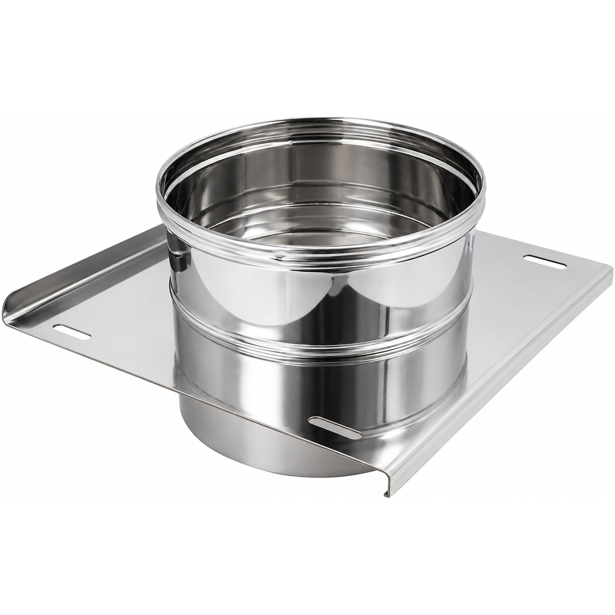 ESTO - Canna Fumaria Inox Ø 250 mm AISI 304 Monoparete – Sistema Modulare per Stufa a Pellet, Camino e Caldaia – Tubi e Accessori in Acciaio Inox (26 - PIASTRA INTERMEDIA)