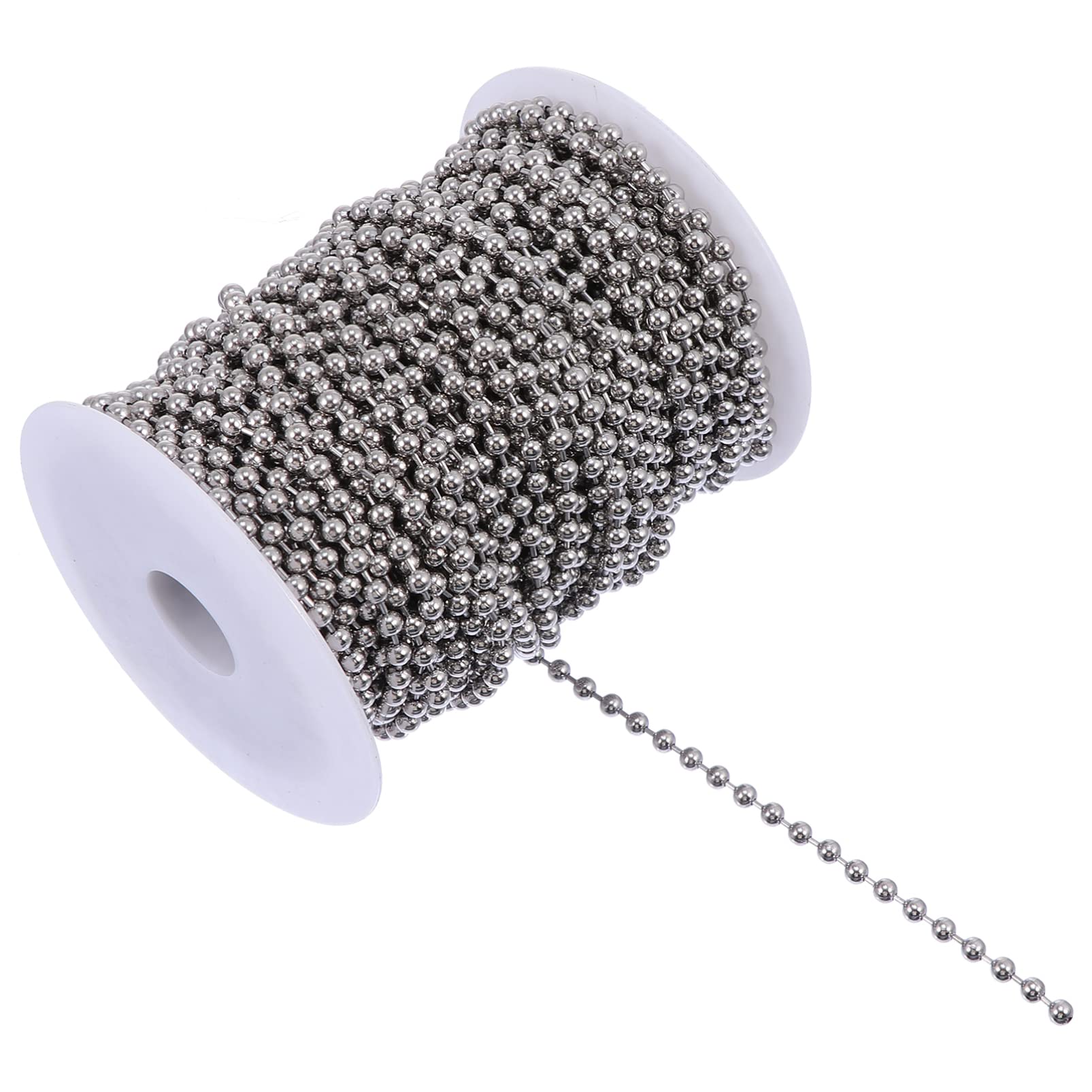 Housoutil Stainless Steel Jewelry Chain Ball Bead Necklace 4.5mm Diameter 30m Roll