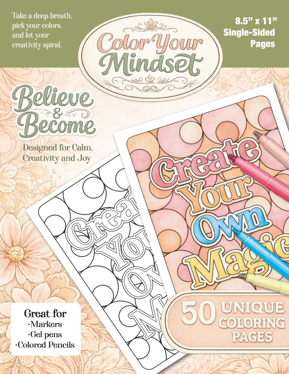 Color Your Mindset: Believe & Become (Mindful Coloring)