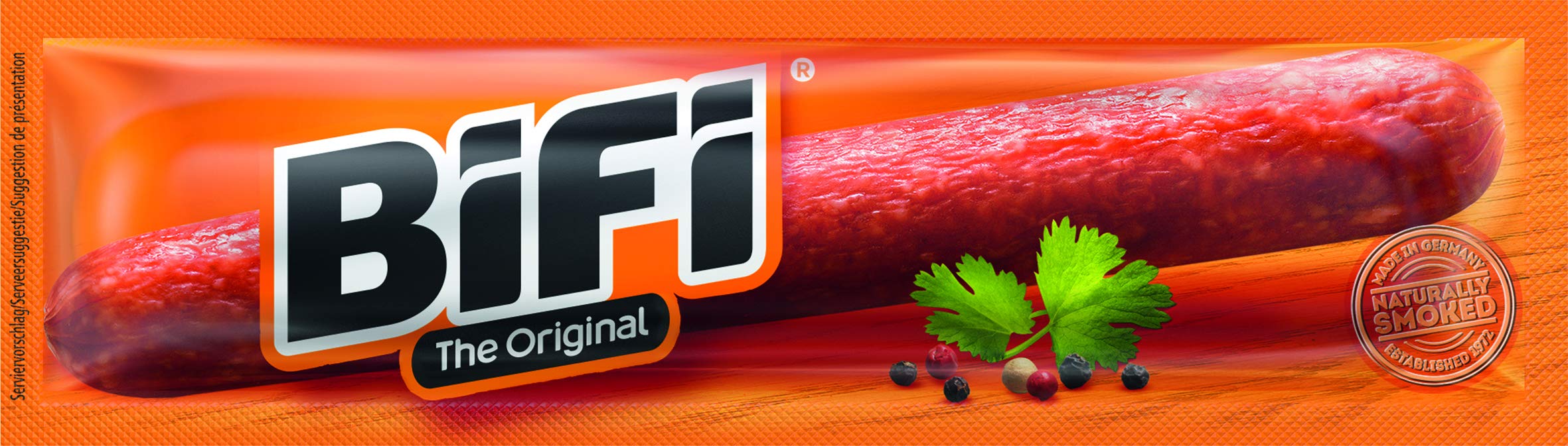 BiFi Original – Herzhafter Salami Fleischsnack – Geräucherte Mini Wurst als Snack to go – 40er Box (40 x 25 g)