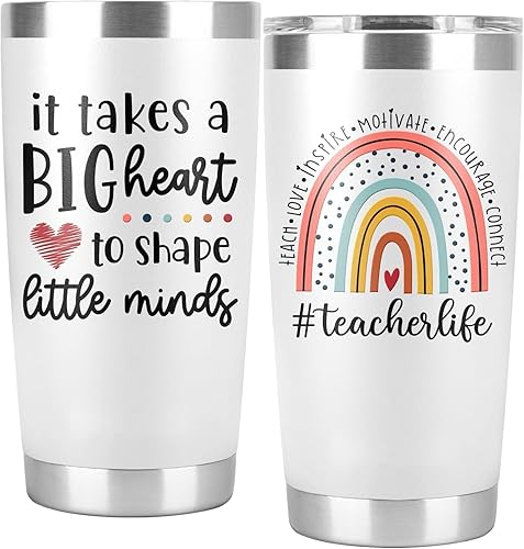 Teacher Life - Vaso de 20 onzas para mujeres y hombres, regalos de agradecimiento de estudiantes, idea de cumpleaños para Navidad y semana de